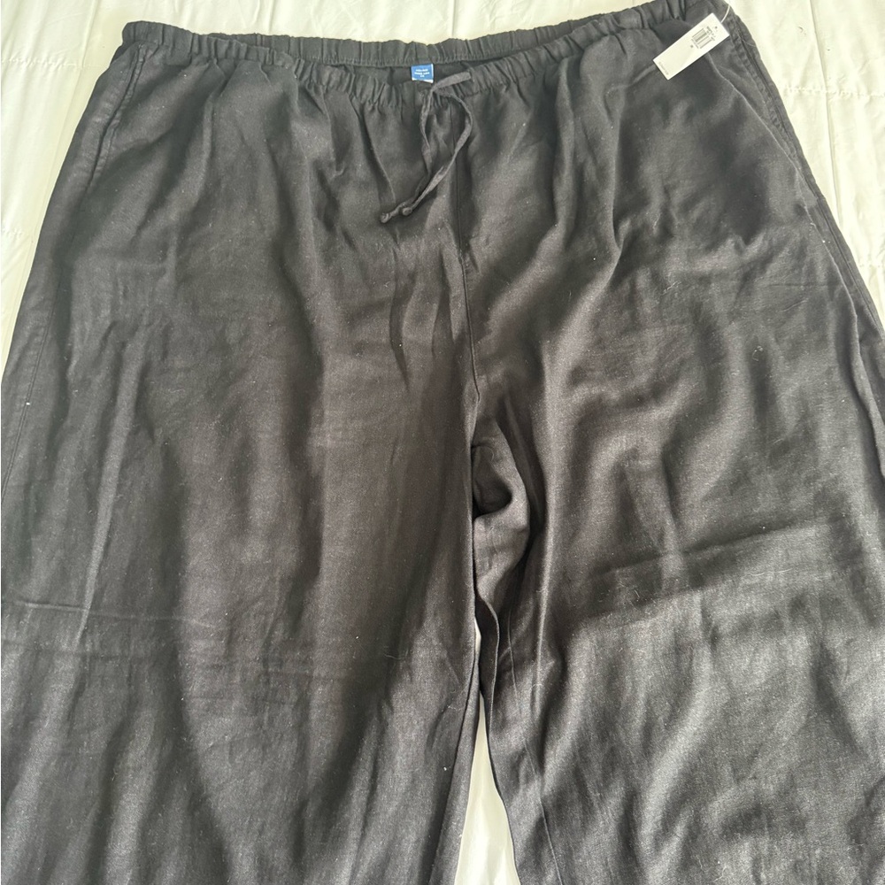 Old Navy Black wide leg linen pants